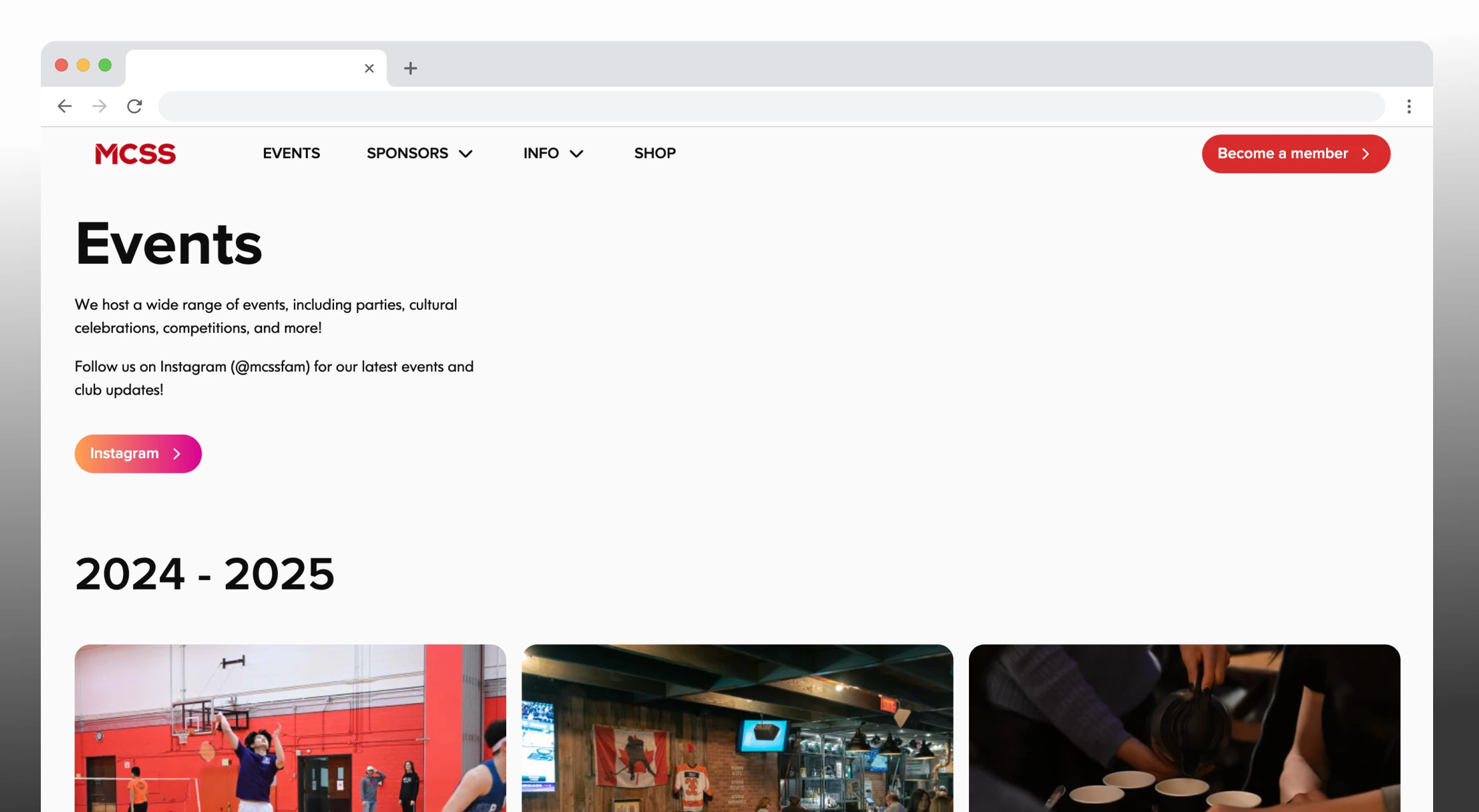 MCSS case study — events section
