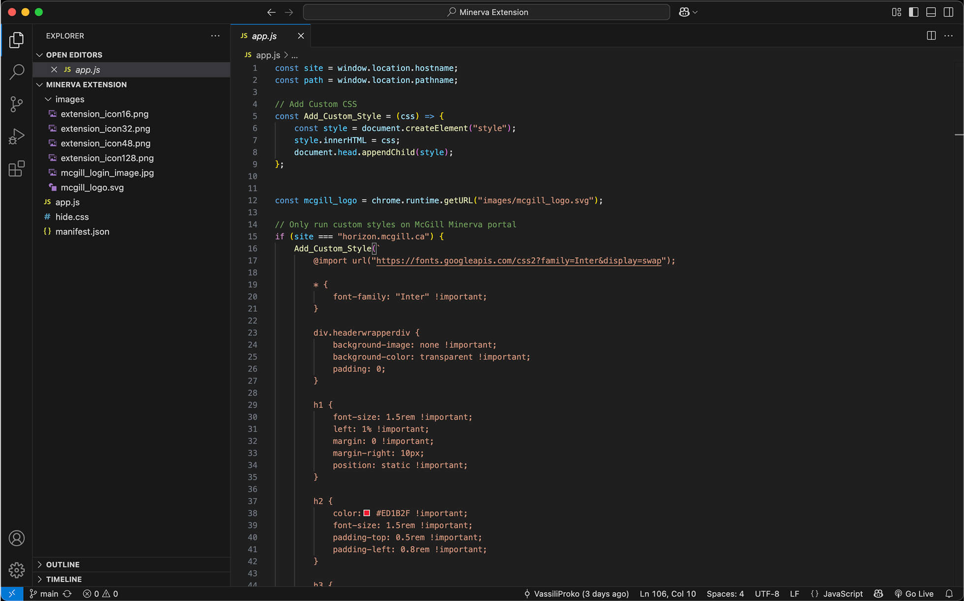VS Code Screenshot
